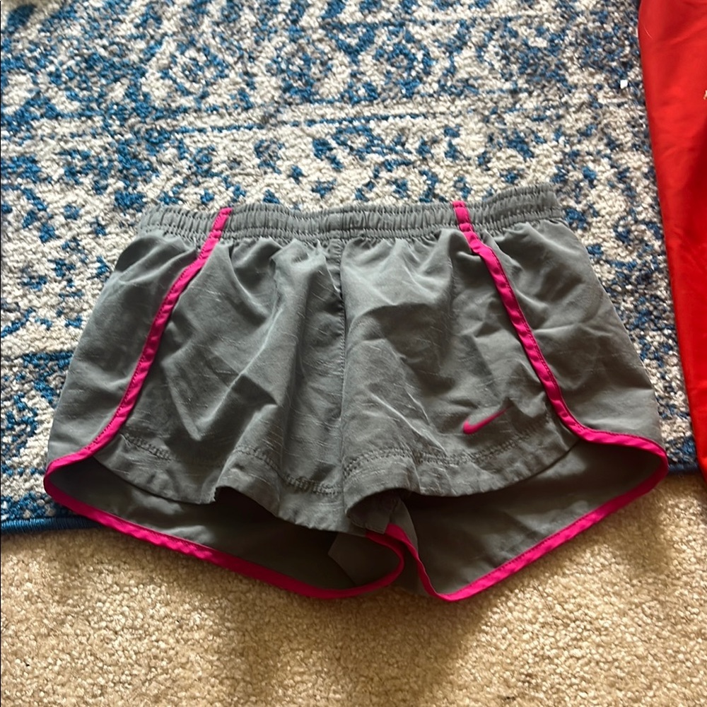 Nike Kid’s Gray Shorts with Pink Trim